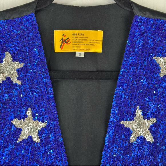 USA Sequined American Flag Vest Size Small Vintage Patriotic Festive 4th of July - Picture 5 of 5